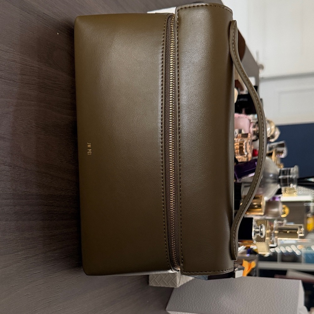 JW PEI Women Olive Leather Toiletry Bag
